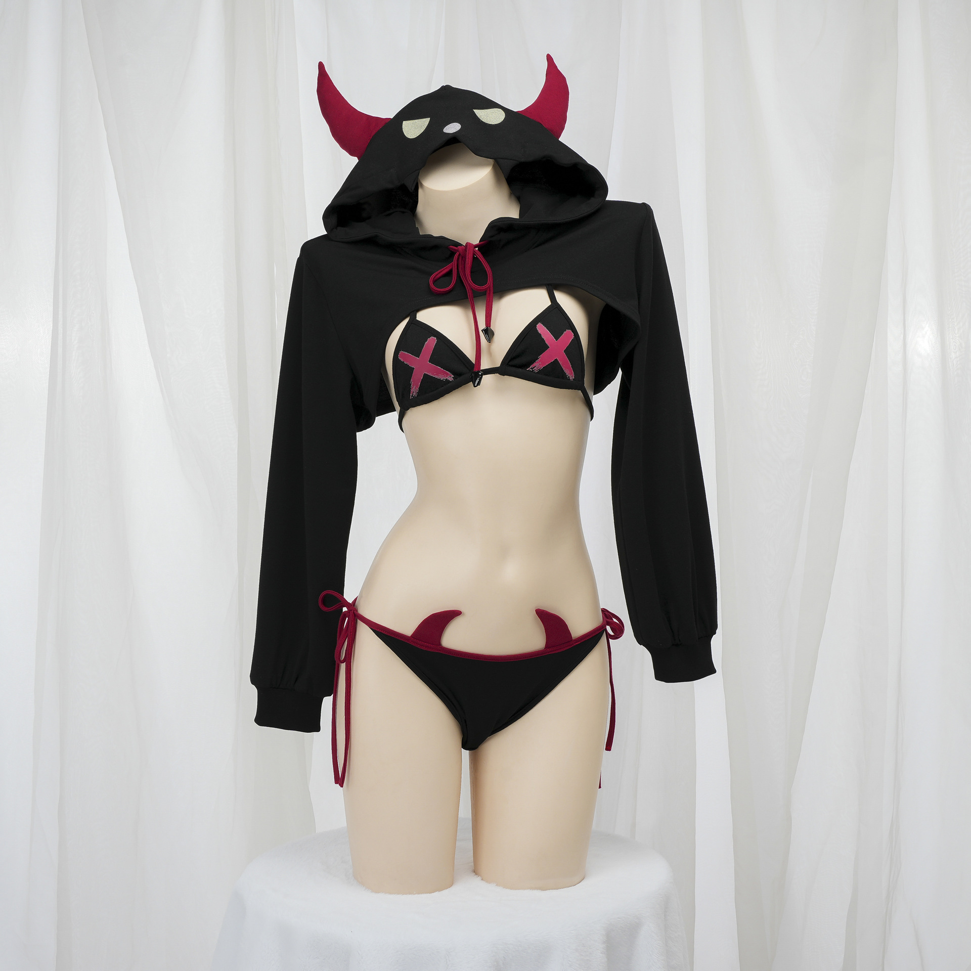 Party Games Girls Night - Christmas Short Devil Set Sexy Binding