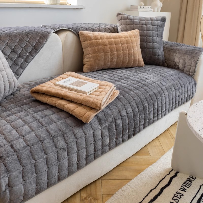 Plush Plaid Sofa Cushion Non-s - Washer Toss Set reseña y precio