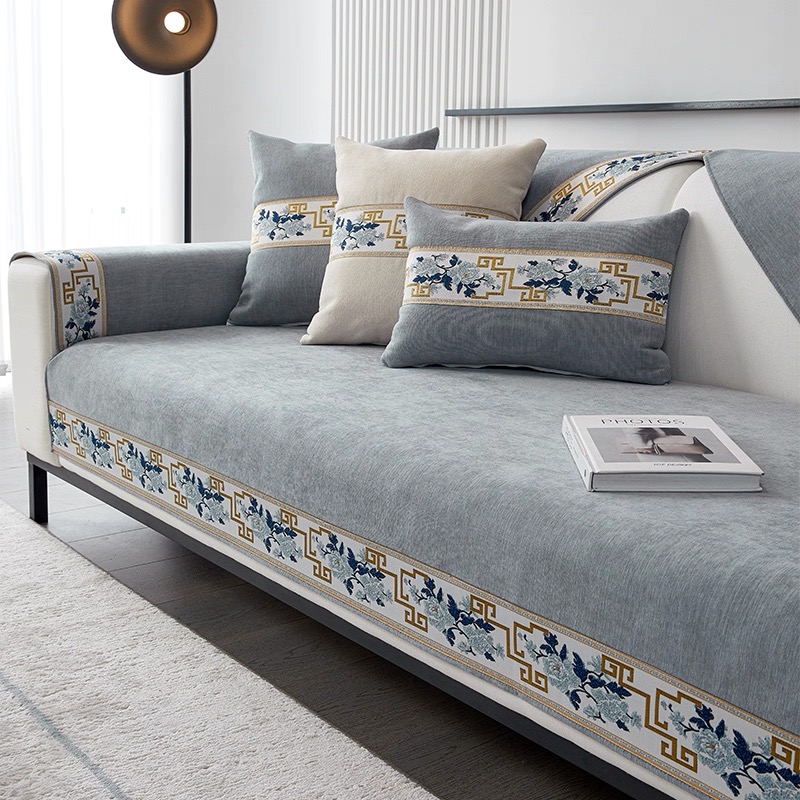 Solid Chenille Sofa Cover Deli - Washer Toss Set reseña y precio