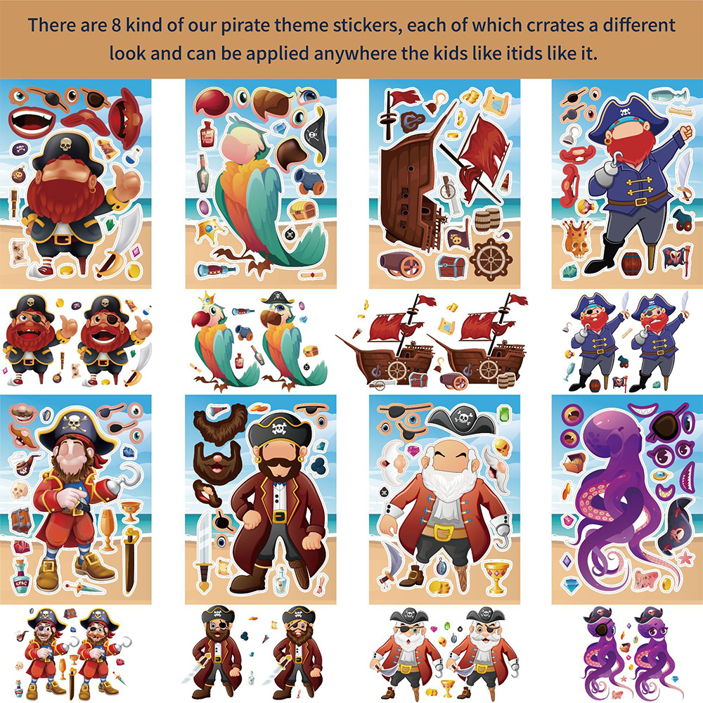 8/16Sheets Cool Pirate Ship Pu - Party Games Instagram reseña y precio