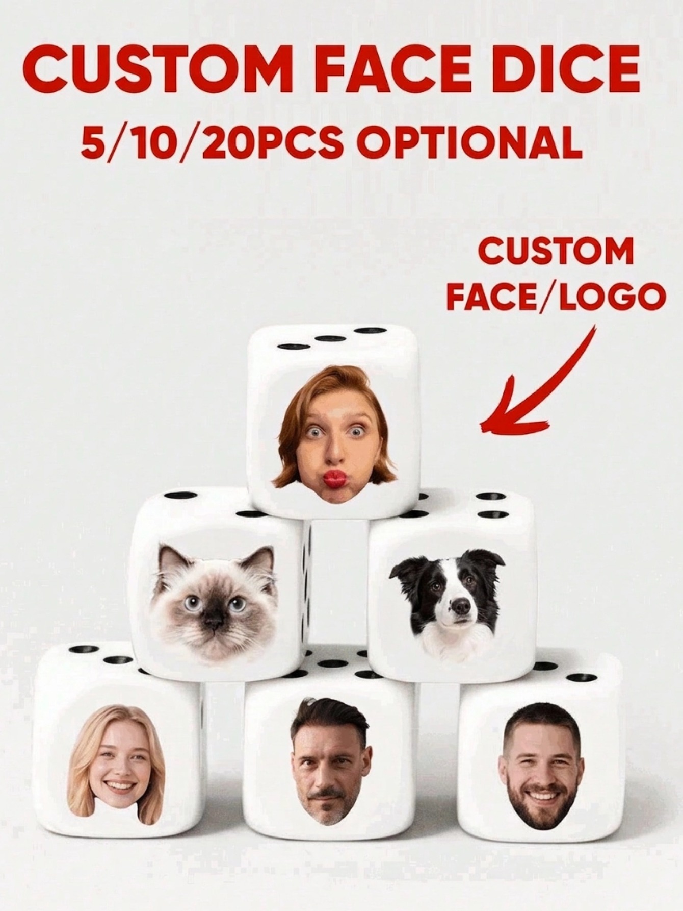 Custom Face Dice Personalized  - Party Games Graduation reseña y precio