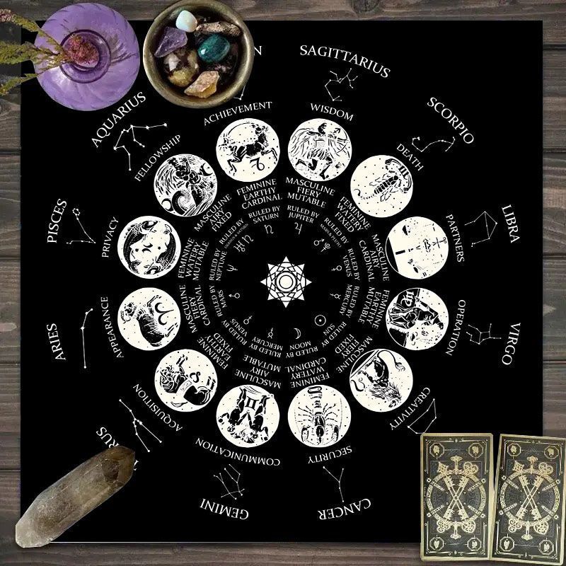 Zodiac Pattern Tarot Cloth - S - Zodiac Party Games reseña y precio