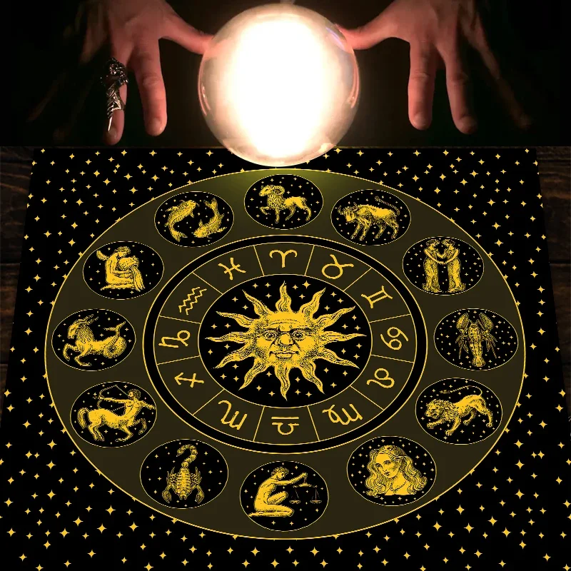 Tarot Cloth Gold Sun Zodiac Ve - Zodiac Party Games reseña y precio