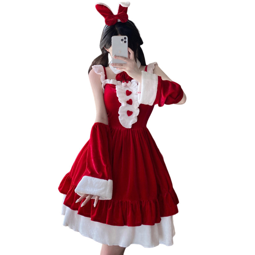 Christmas Vintage Dress Velvet - Party Games Bunny reseña y precio