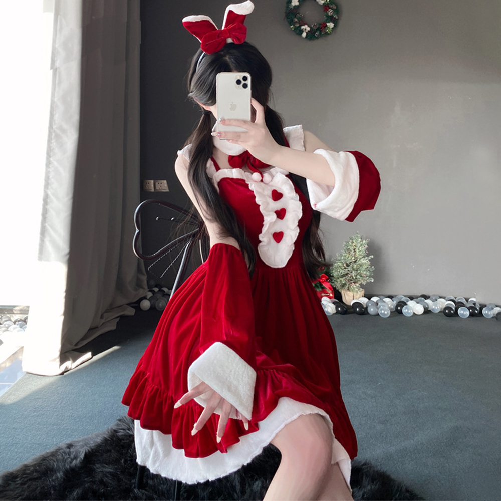 Christmas Vintage Dress Velvet - Party Games Bunny reseña y precio