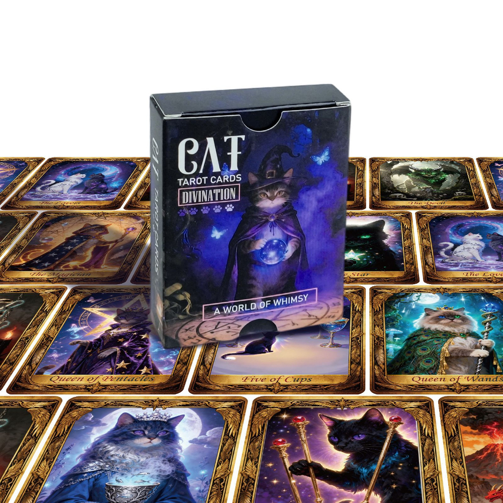 50PCS/Set Cute Cat Tarot Cards - Party Games Good reseña y precio
