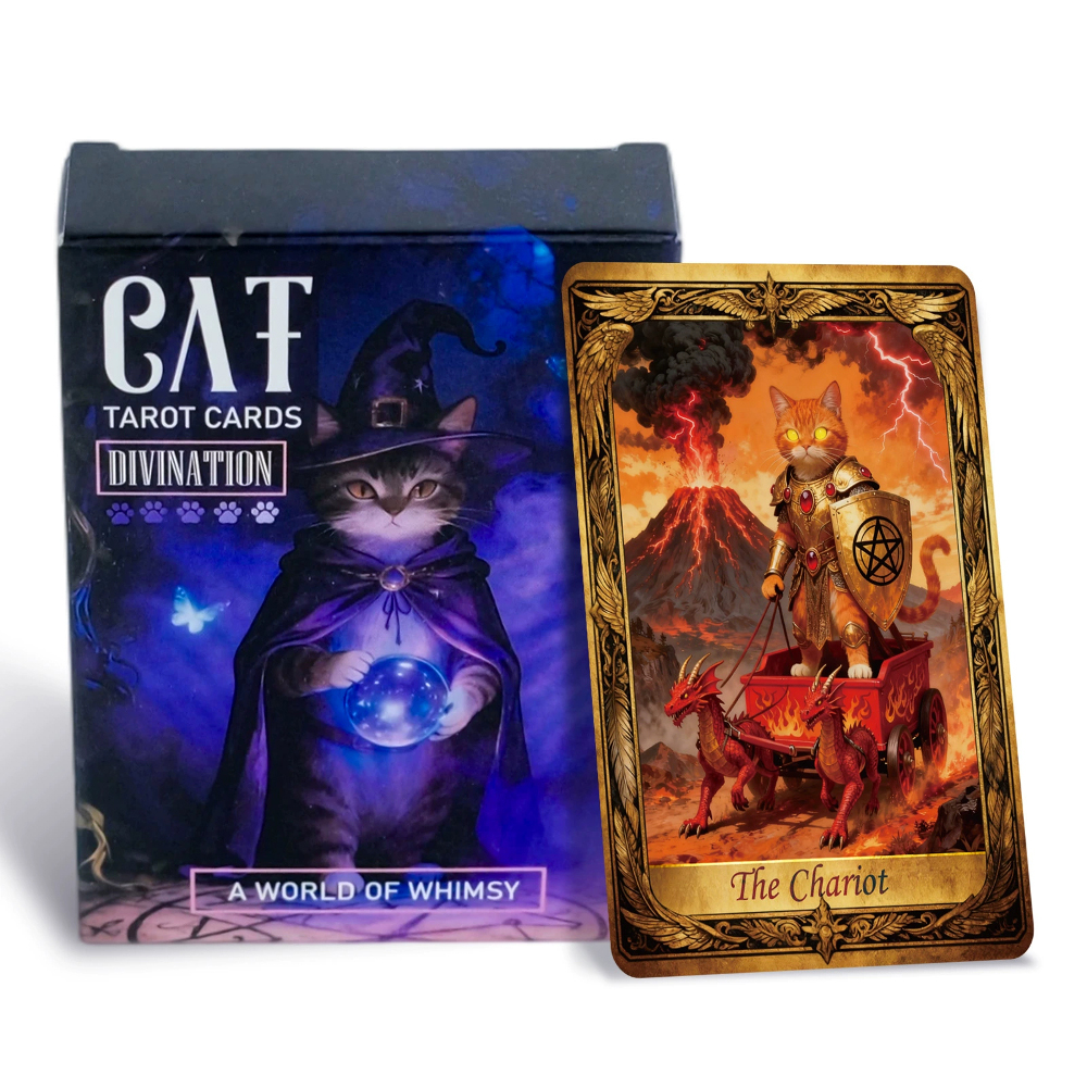 50PCS/Set Cute Cat Tarot Cards - Party Games Good reseña y precio