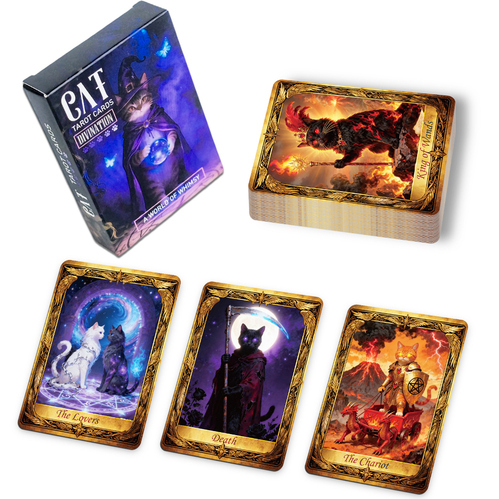 50PCS/Set Cute Cat Tarot Cards - Party Games Good reseña y precio