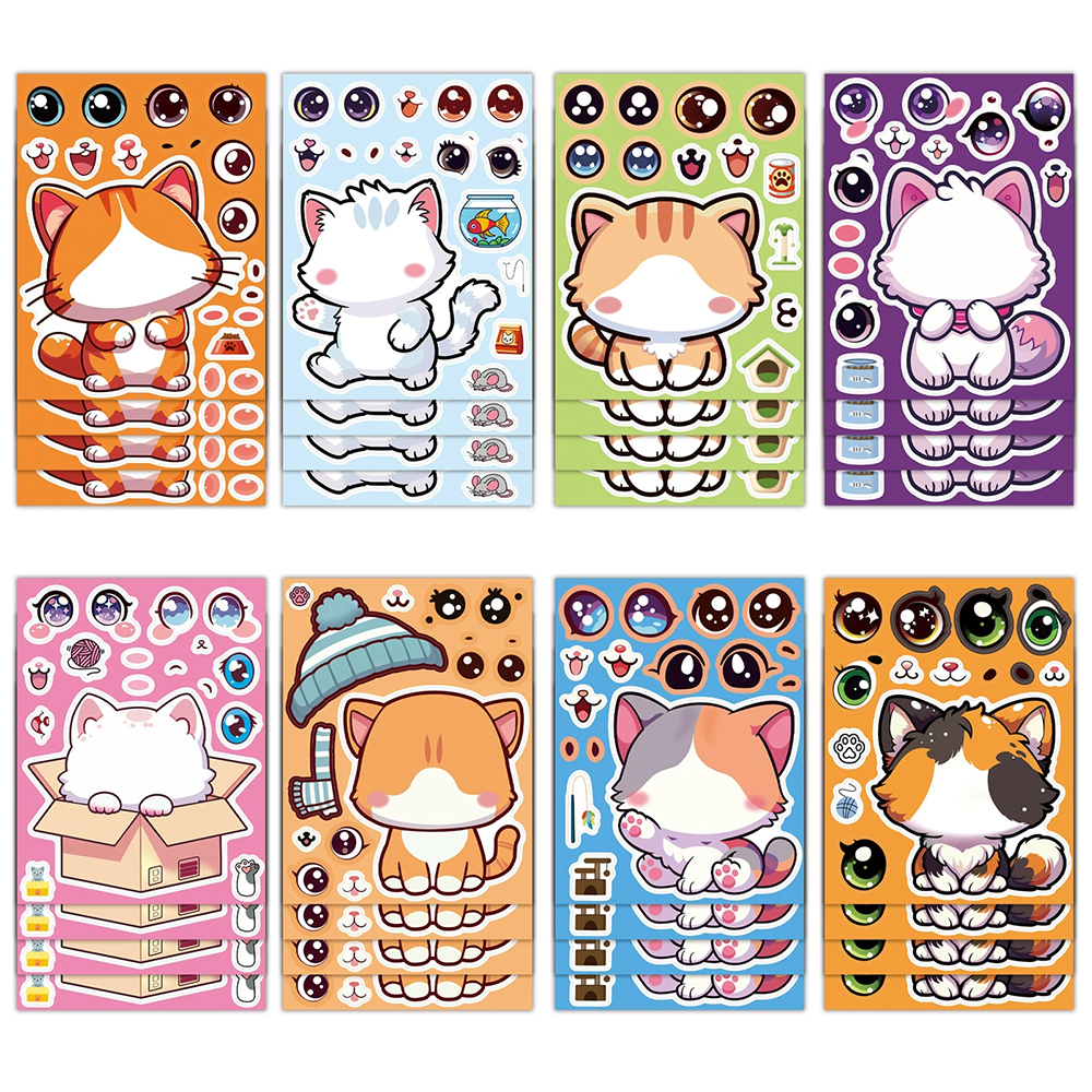 8/16Sheets Cute Cat Cartoon Ma - Party Games Instagram reseña y precio