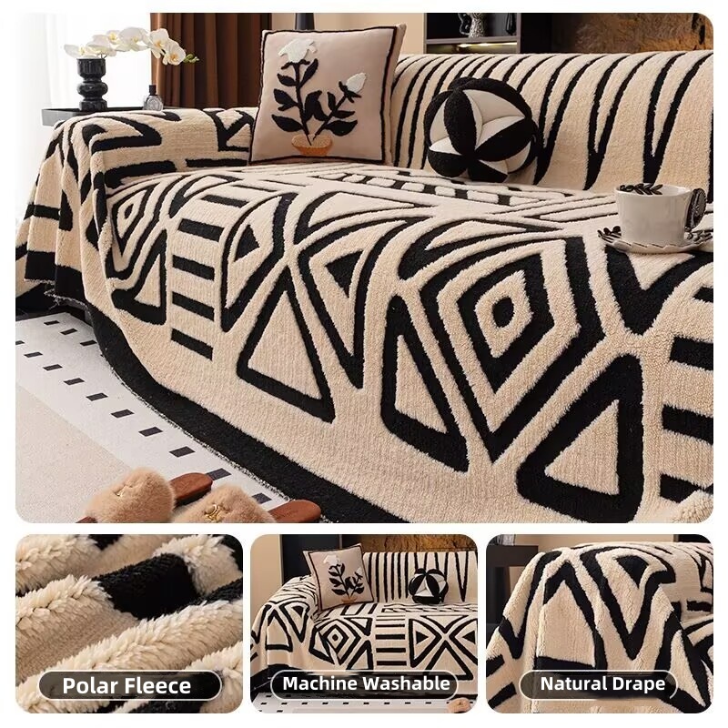 Polar Fleece Plush Sofa Cover  - Washer Toss Set reseña y precio