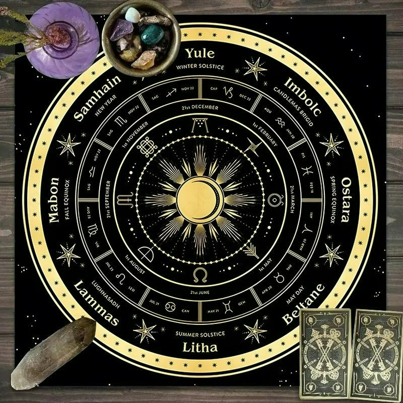1pc Tarot Card Tablecloth, 12  - Zodiac Party Games reseña y precio