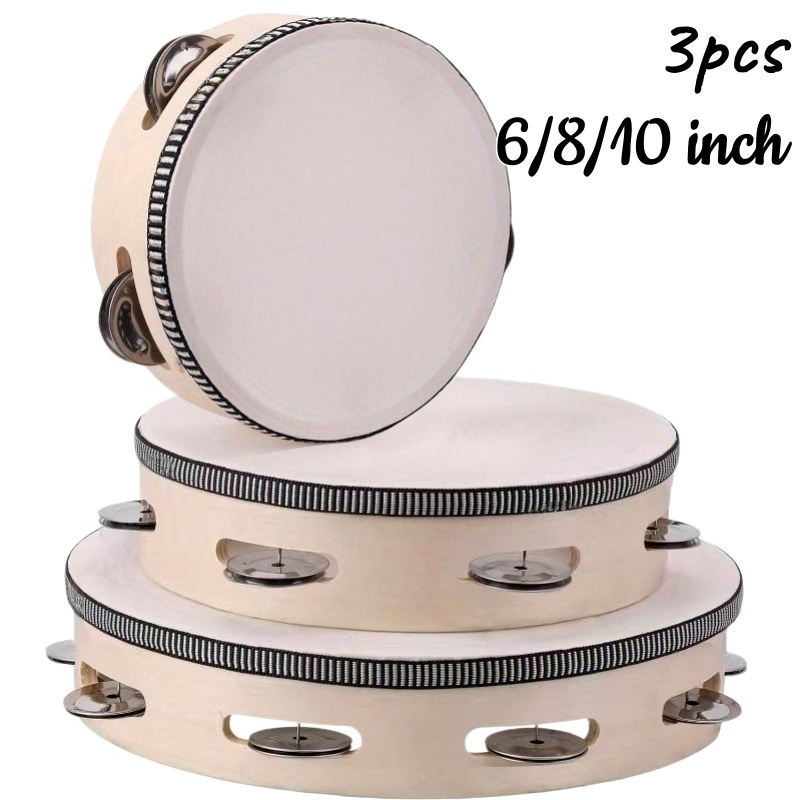 1/3pcs Wooden Tambourine 6/8/1 - Party Games Engagement reseña y precio