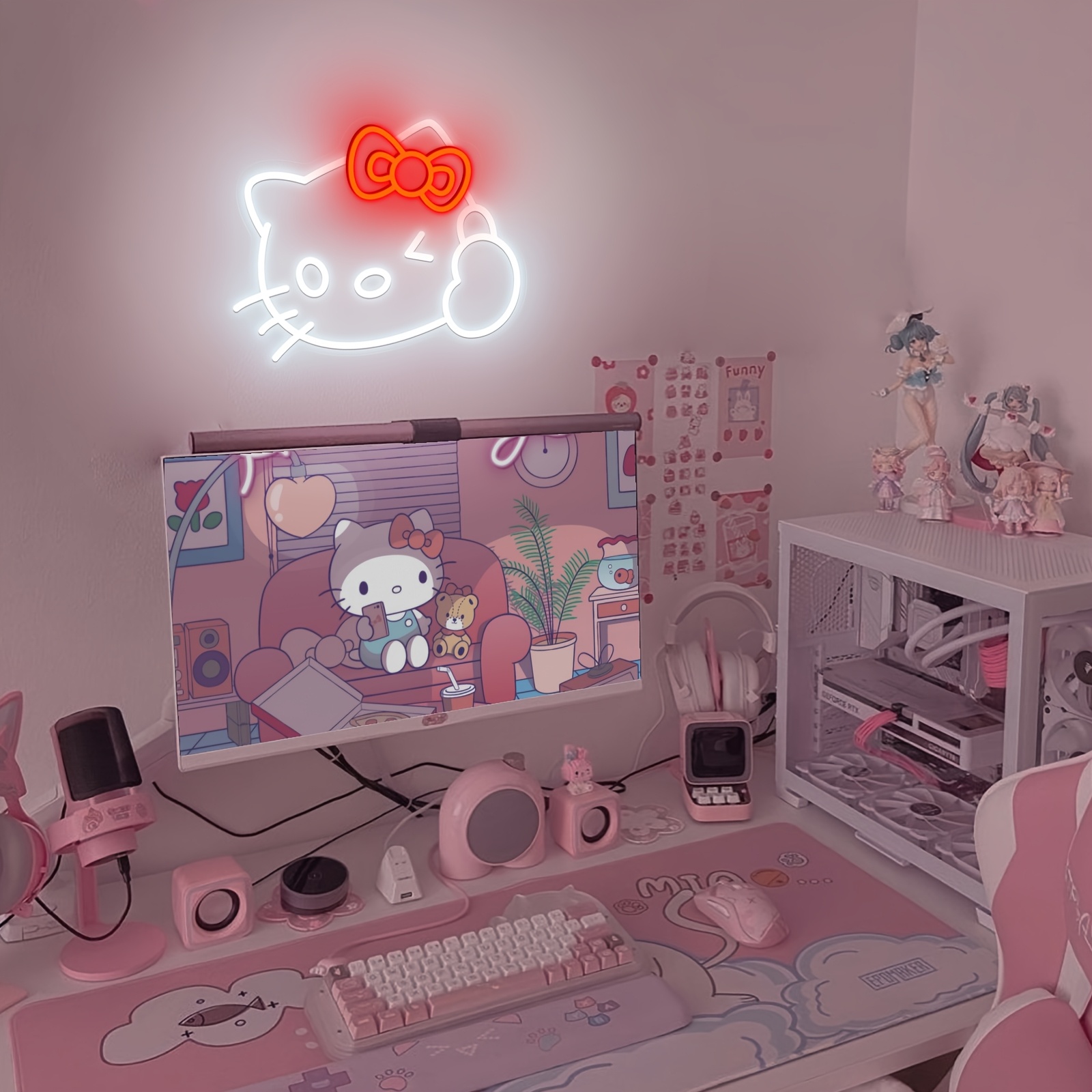 Hello Kitty LED Neon Sign Wall - Party Games Girls Night reseña y precio
