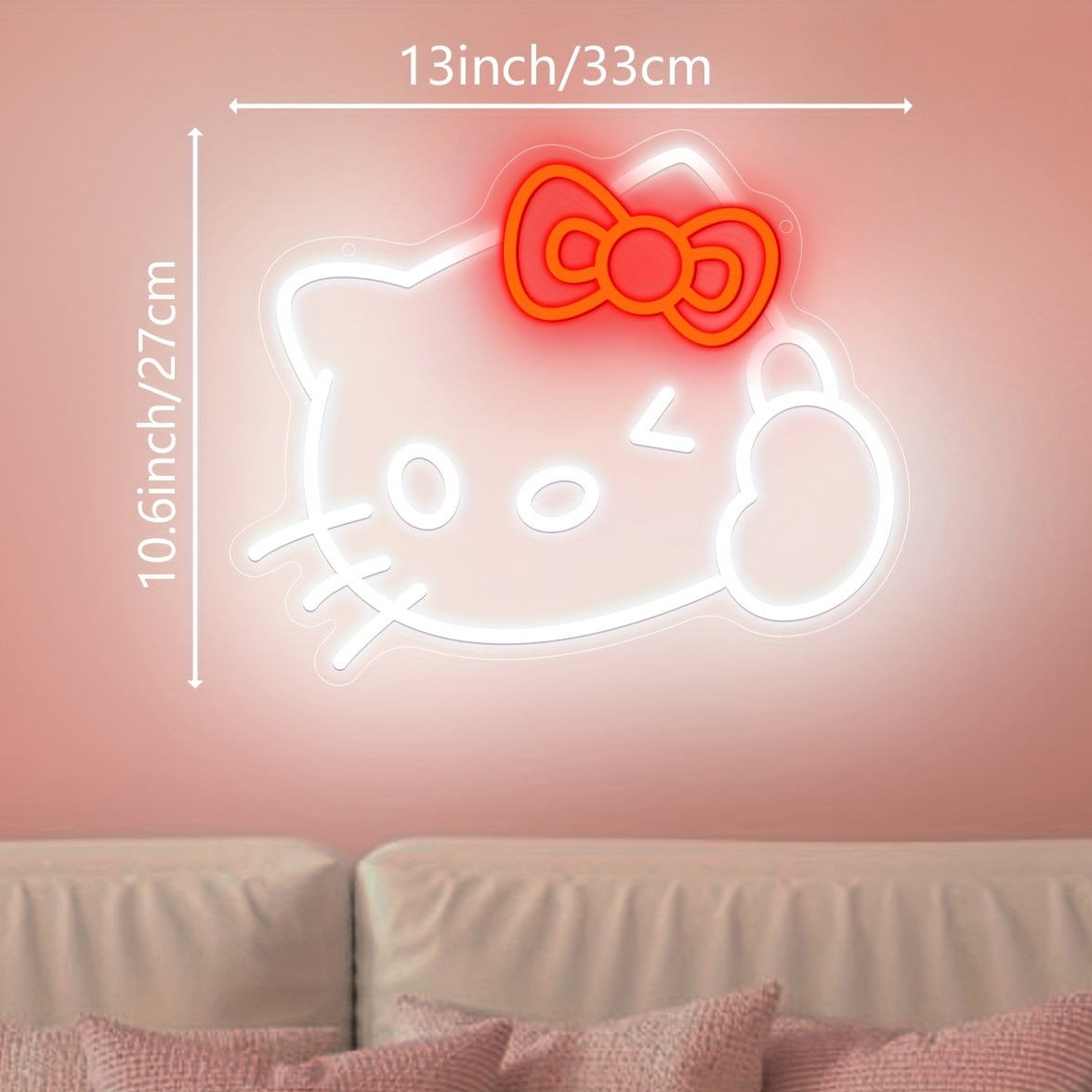 Hello Kitty LED Neon Sign Wall - Party Games Girls Night reseña y precio