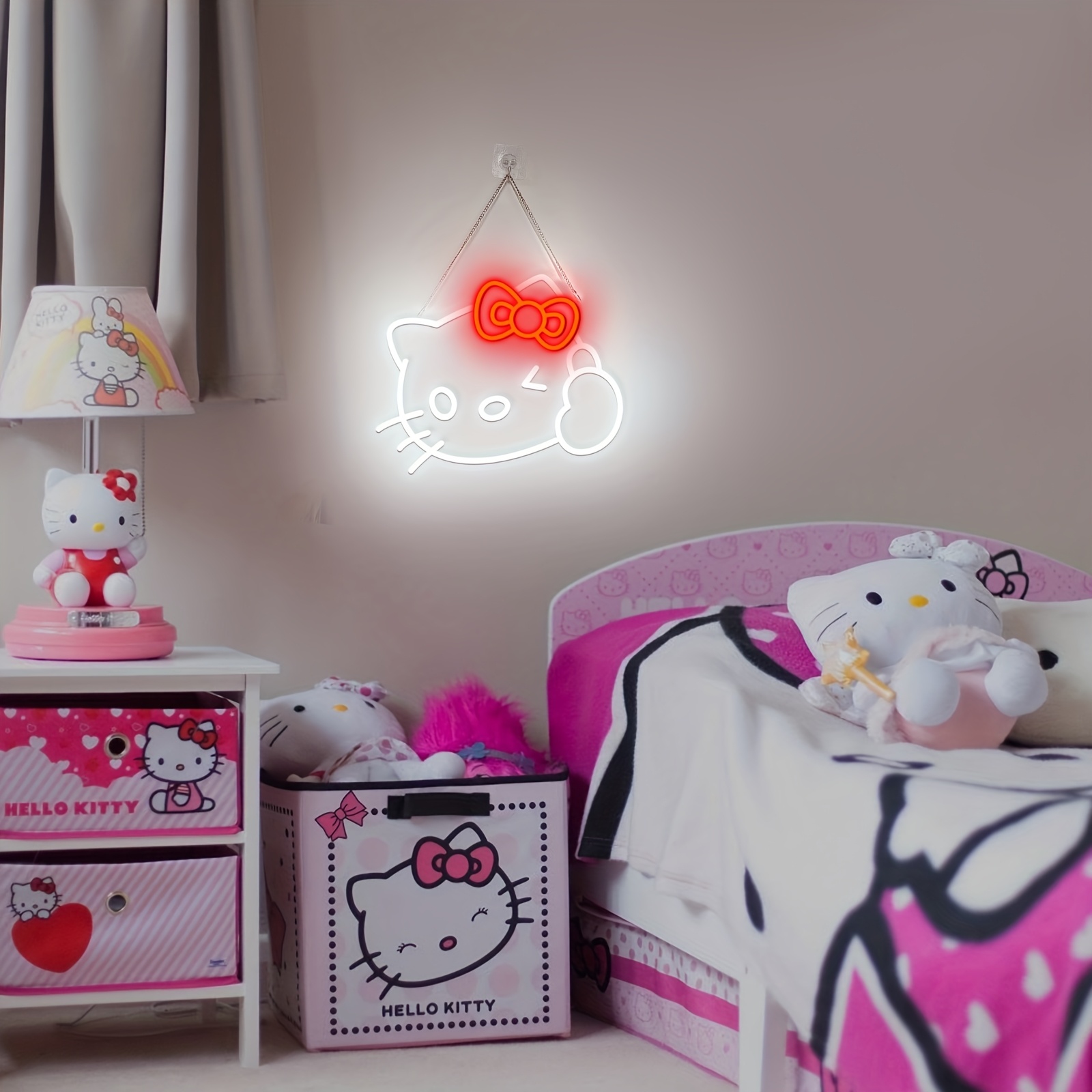 Hello Kitty LED Neon Sign Wall - Party Games Girls Night reseña y precio