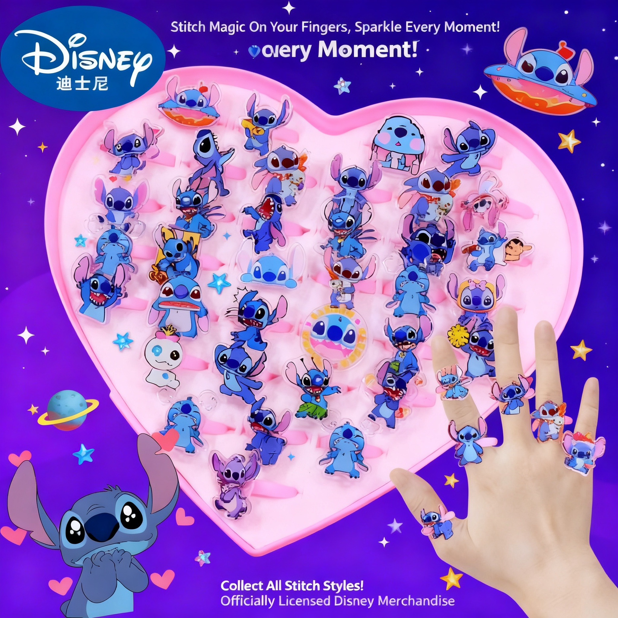 Stitch Acrylic Ring 10/20pcs K - Party Games Children reseña y precio