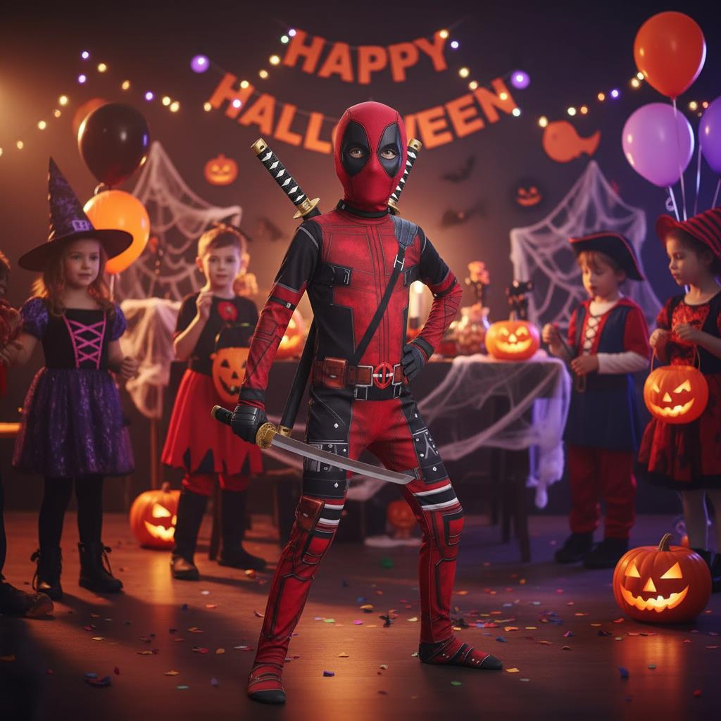 3-12Y Kids Deadpool Costume wi - Party Games Children reseña y precio