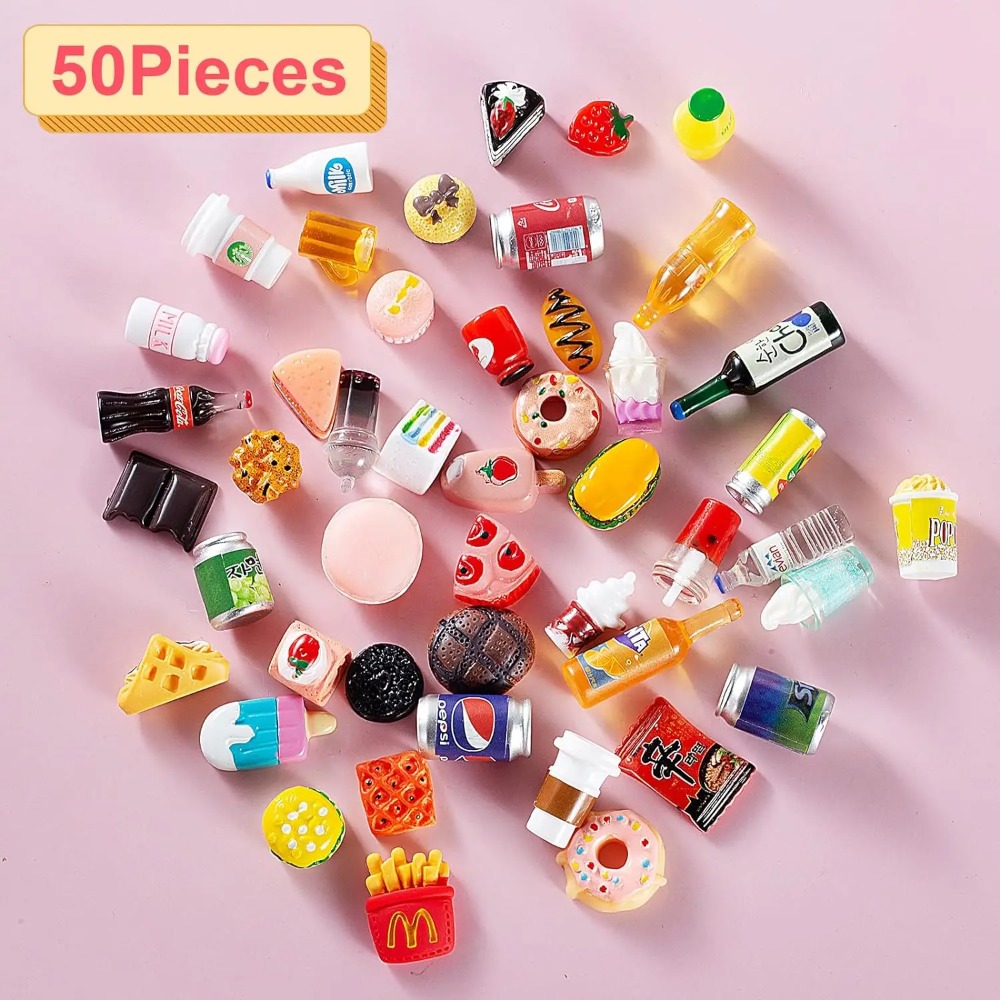 50Pcs Miniature Food Drink Bot - Party Games You Can Play reseña y precio