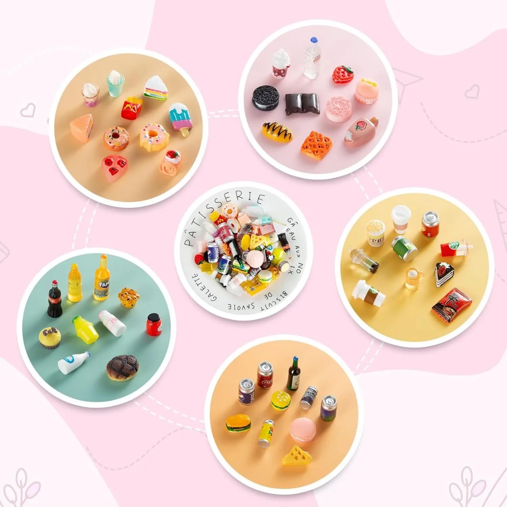 50Pcs Miniature Food Drink Bot - Party Games You Can Play reseña y precio