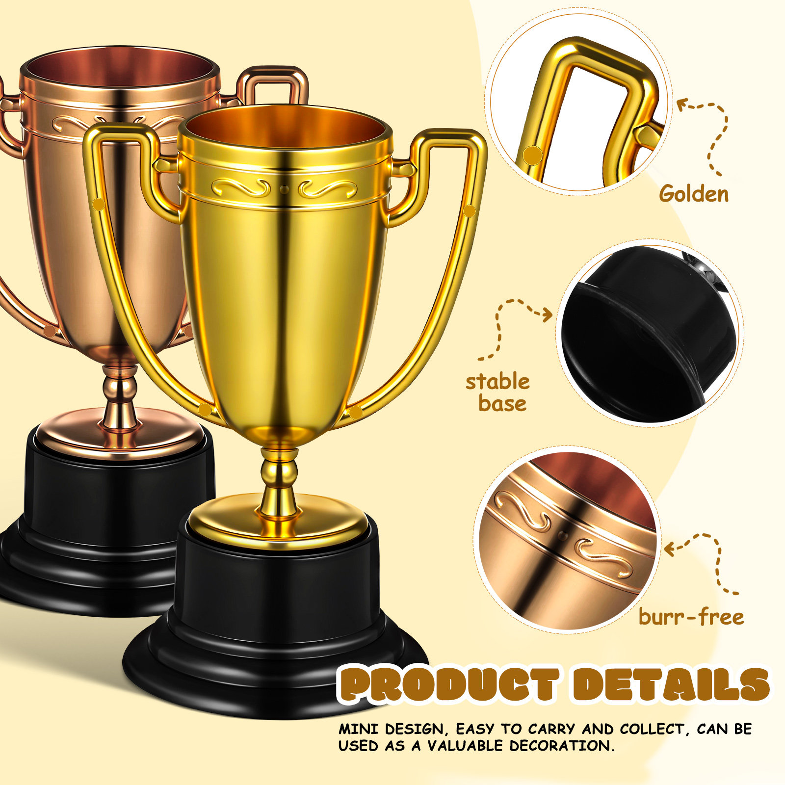3Pcs Trophy Award Kids Small S - Party Games Competition reseña y precio