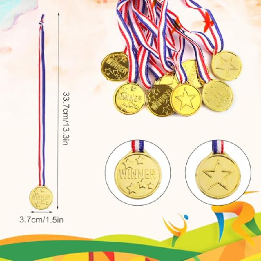 30 Pcs Gold Medals for,Gold Pl - Party Games Competition reseña y precio