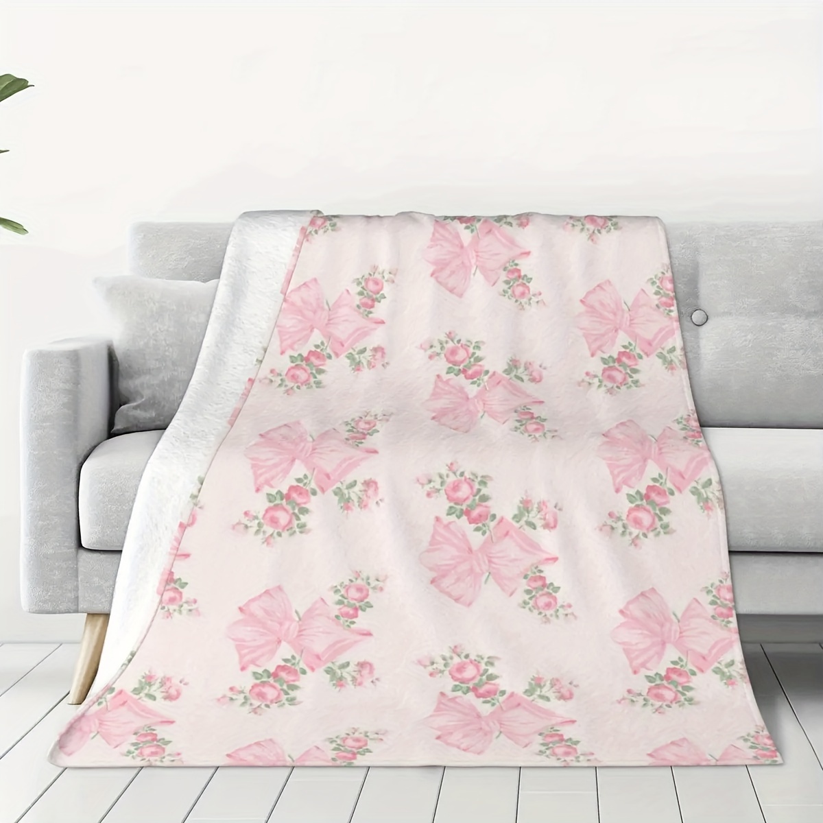 Soft Cozy Pink Bow Floral Flan - Washer Toss Set reseña y precio