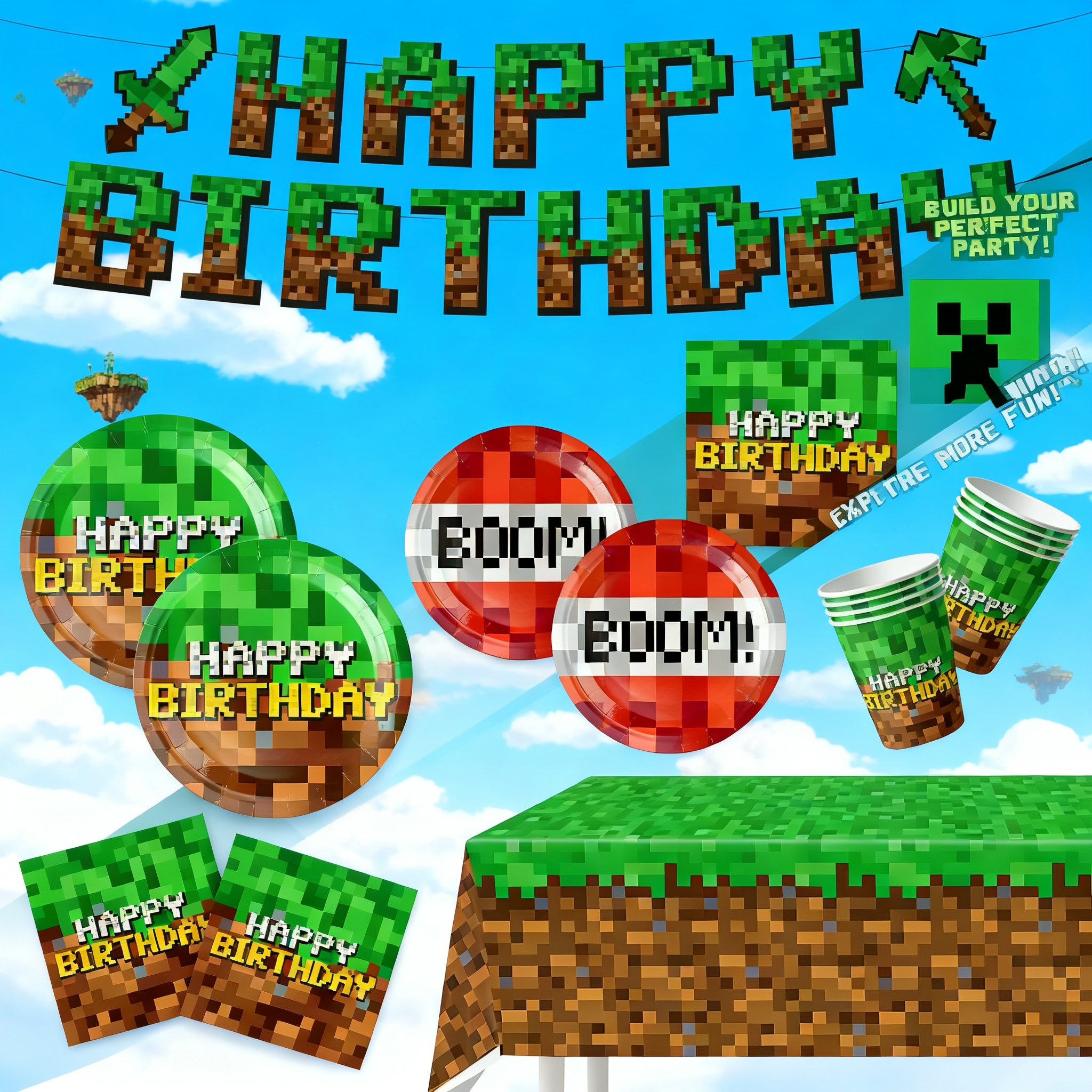 Minecraft Themed Birthday Part - Party Games Good reseña y precio